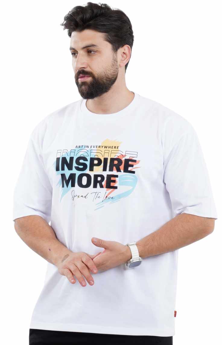 تي شيرت ابيض بوليفارد اوفر سايز