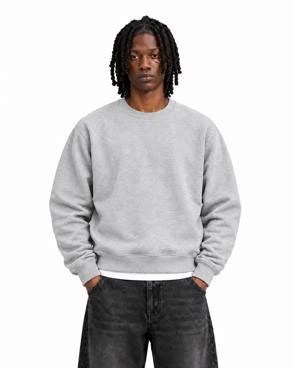 Boxy Regular Fit Crewneck in Gray