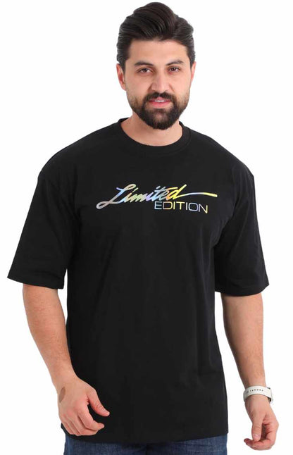 قميص أسود اوفر سايز للرجال