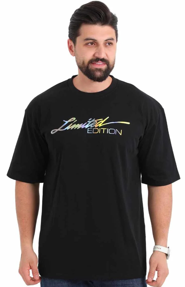 قميص أسود اوفر سايز للرجال