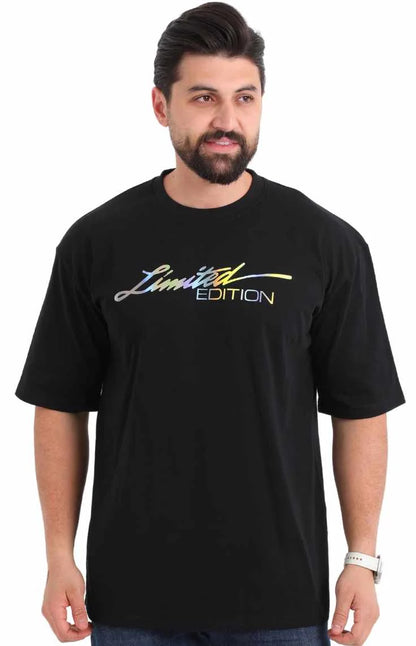 قميص أسود اوفر سايز للرجال