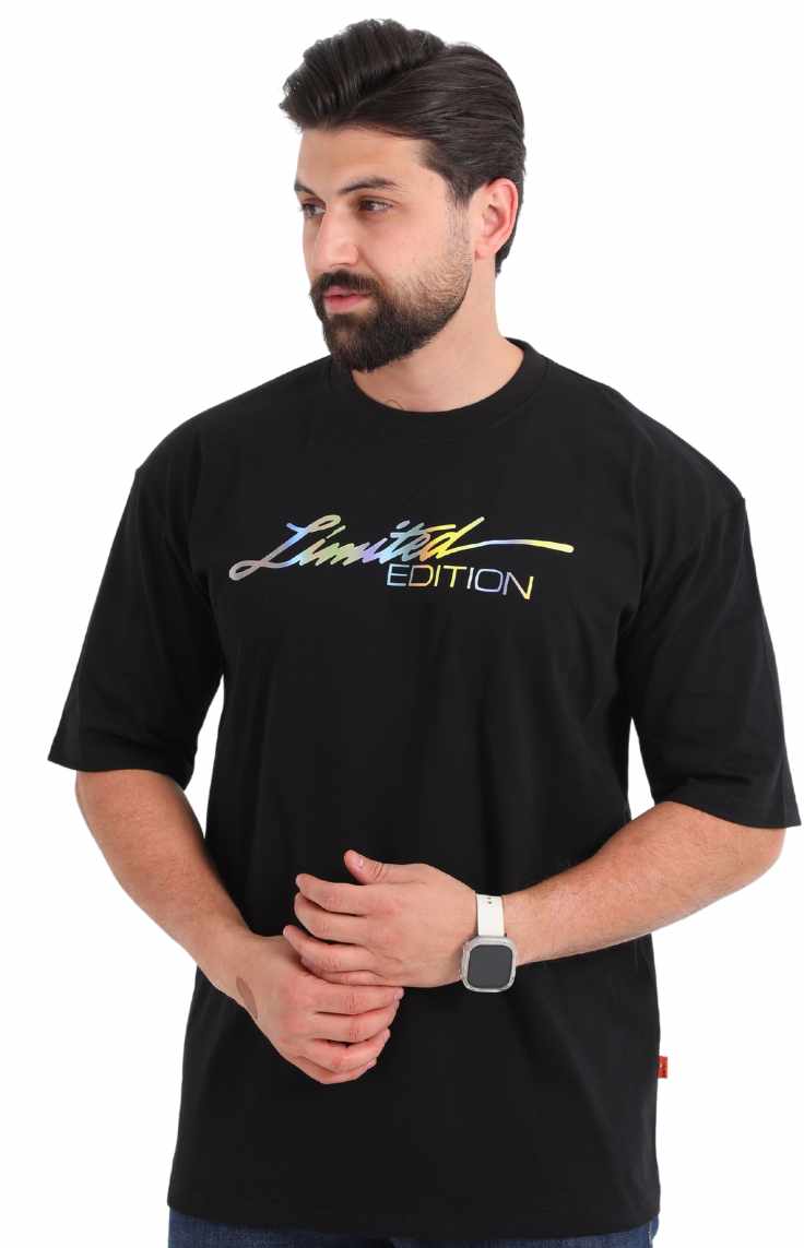 قميص أسود اوفر سايز للرجال