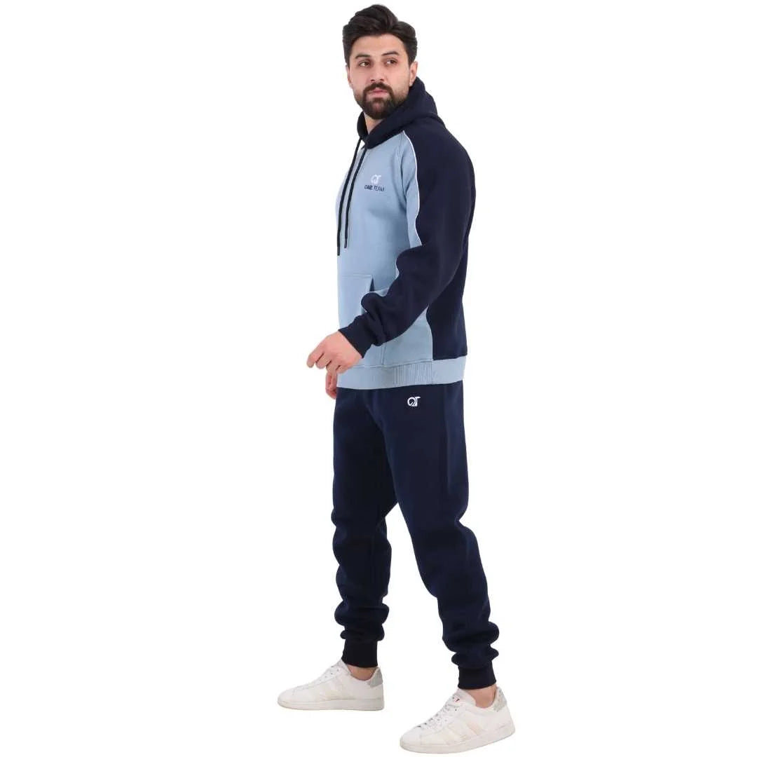 Men’s Melton Tracksuit Sky Blue × Navy