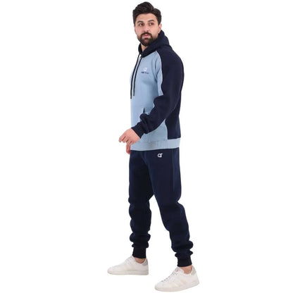 Men’s Melton Tracksuit Sky Blue × Navy