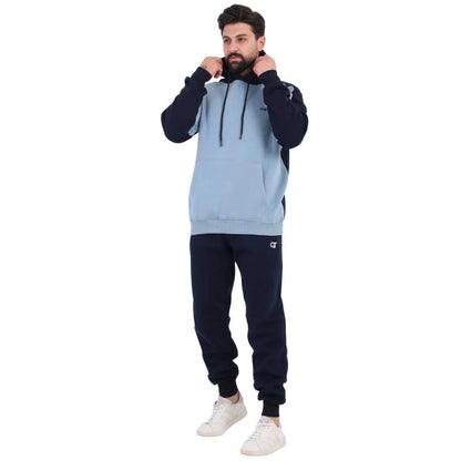 Men’s Melton Tracksuit Sky Blue × Navy