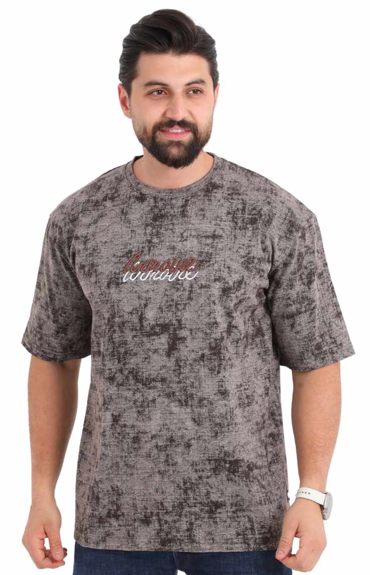 Brown Washed Oversized T-Shirt for Men