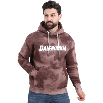 Brown Textured Melton Hoodie