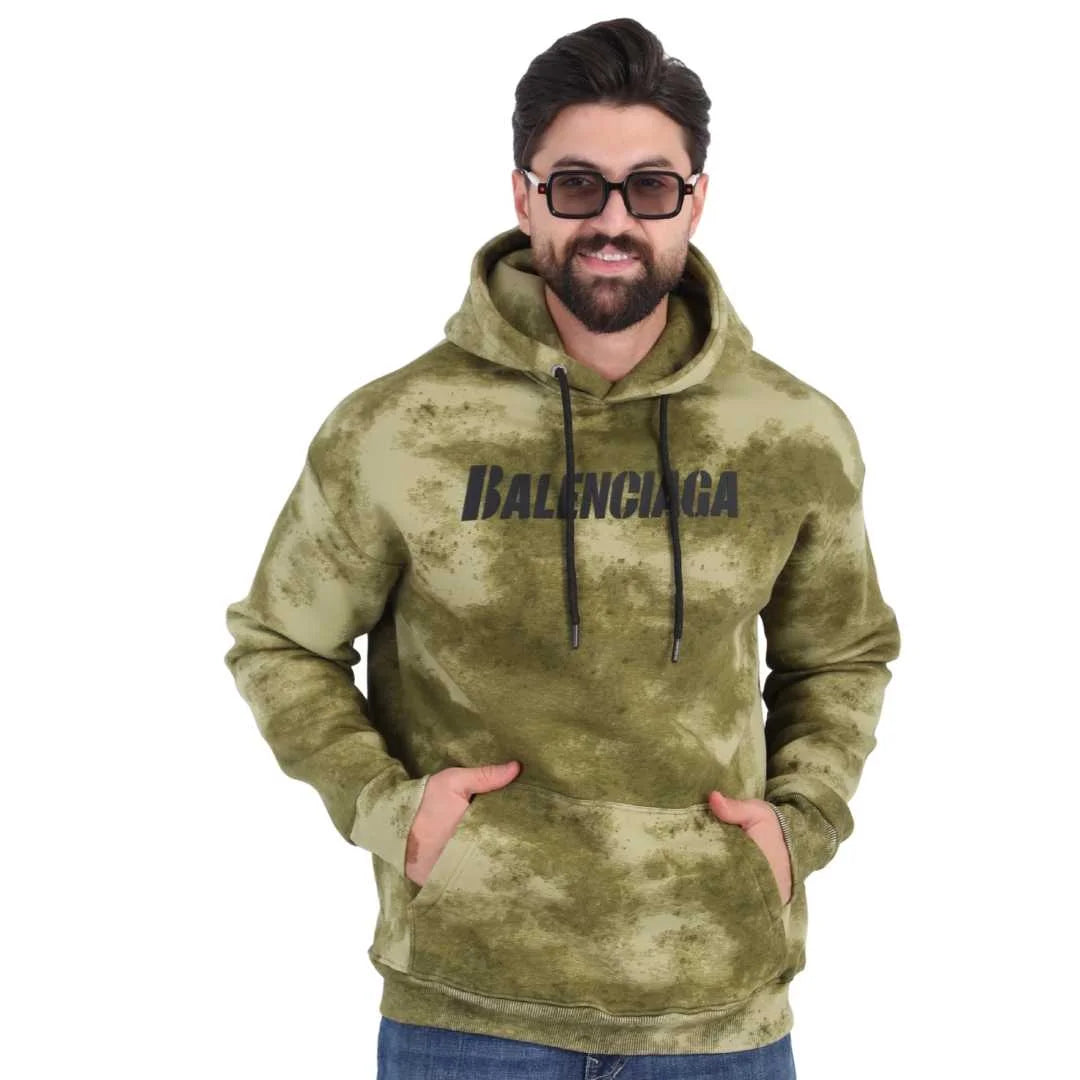 Hooded Melton Textured Olive