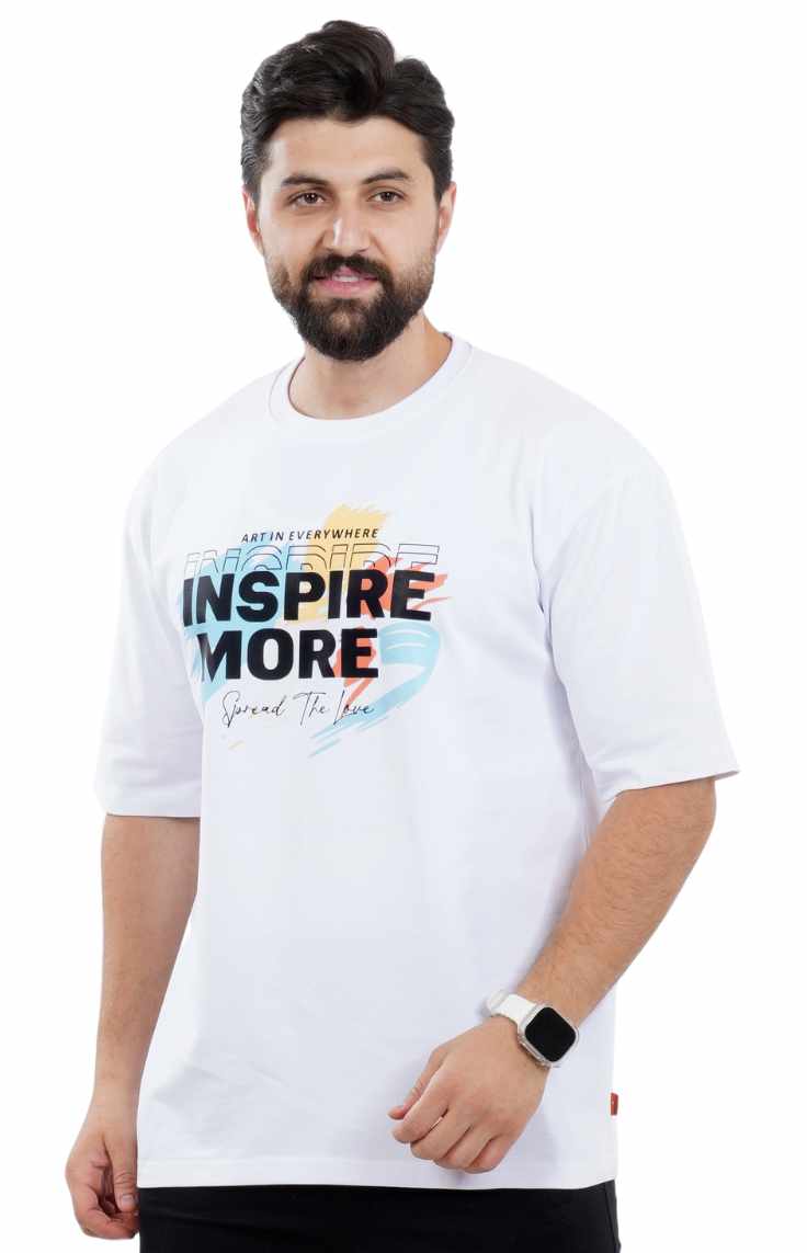 تي شيرت ابيض بوليفارد اوفر سايز