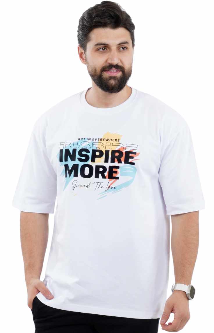 تي شيرت ابيض بوليفارد اوفر سايز