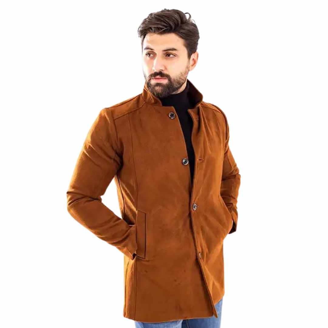 Men’s Camel Wool Half-Coat