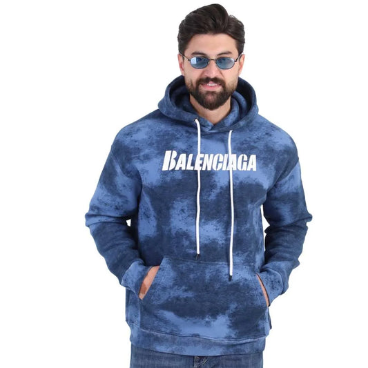 Sky Blue Textured Melton Hoodie