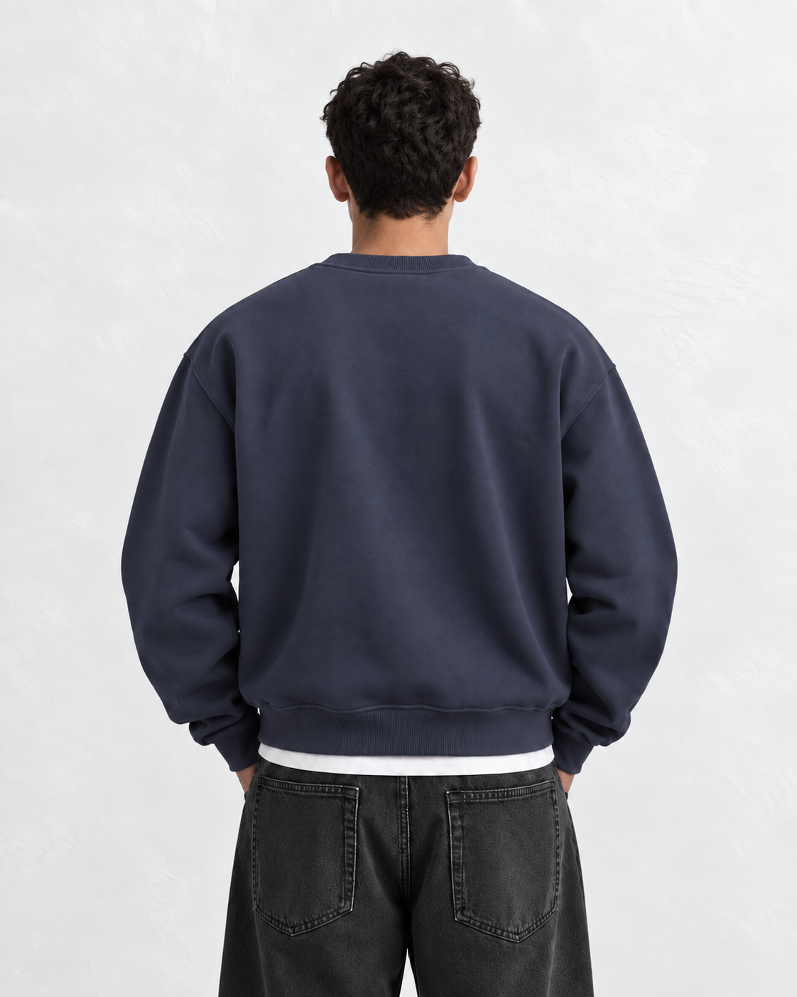 Boxy Regular Fit Crewneck in Blue