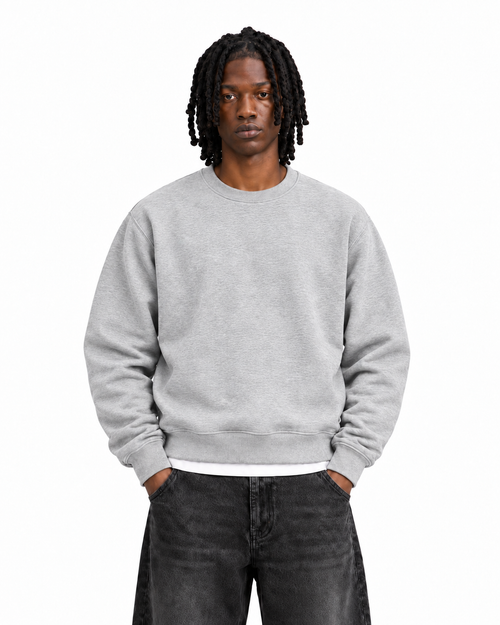 Boxy Regular Fit Crewneck in Gray