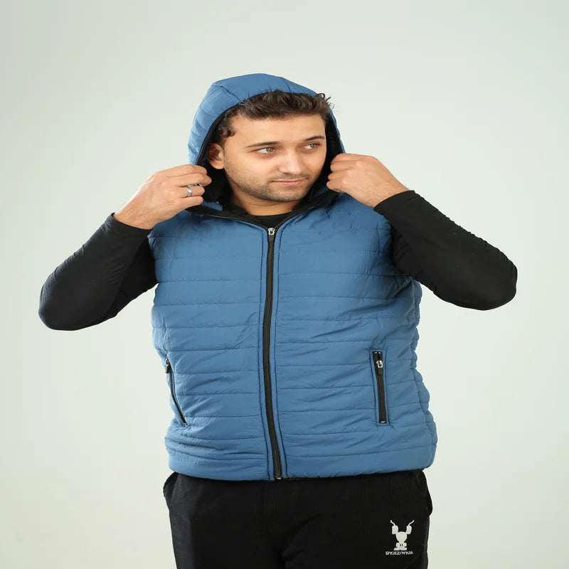 Petrol Blue Fur Vest for Men Stylish Winter Comfort & Quality