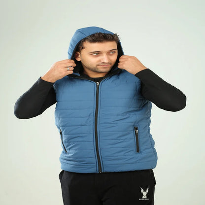 Petrol Blue Fur Vest for Men Stylish Winter Comfort & Quality