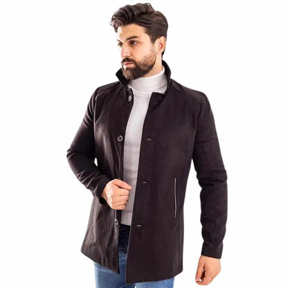 Dark Gray Wool Half Coat