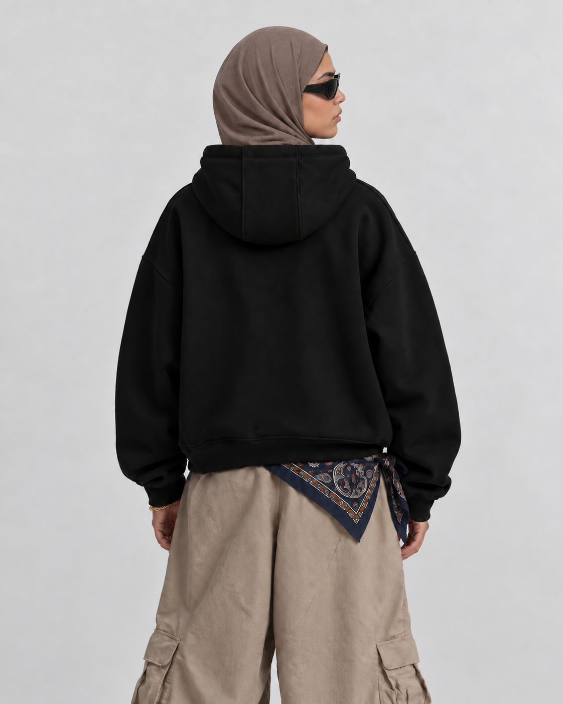 Boxy Oversized Hoodie in Black