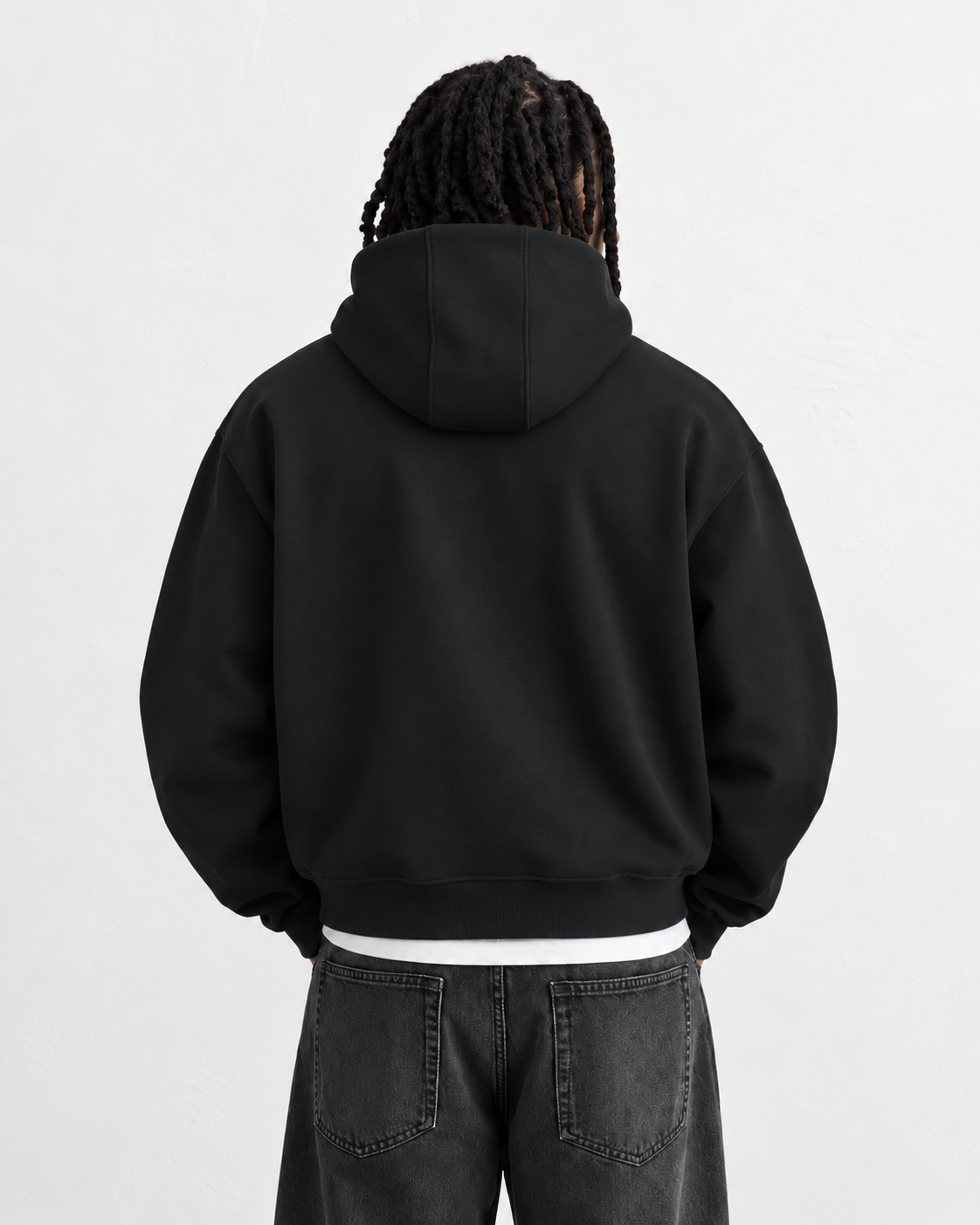 Boxy Oversized Hoodie in Black