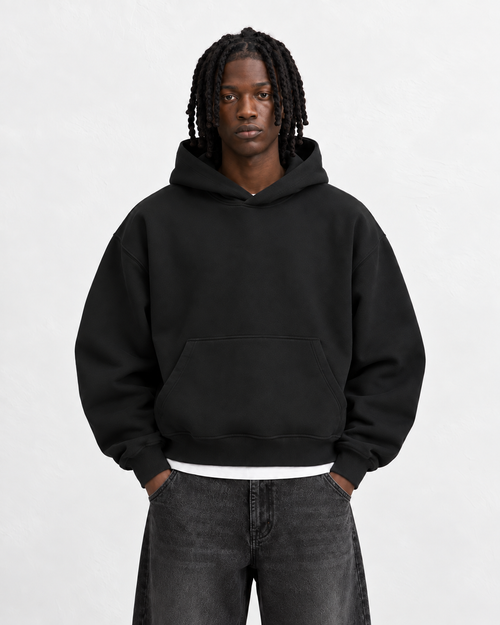 Boxy Oversized Hoodie in Black