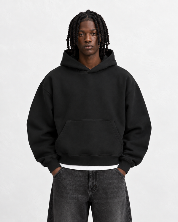 Boxy Oversized Hoodie in Black
