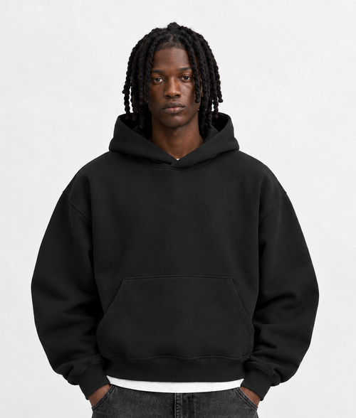 Boxy Oversized Hoodie in Black