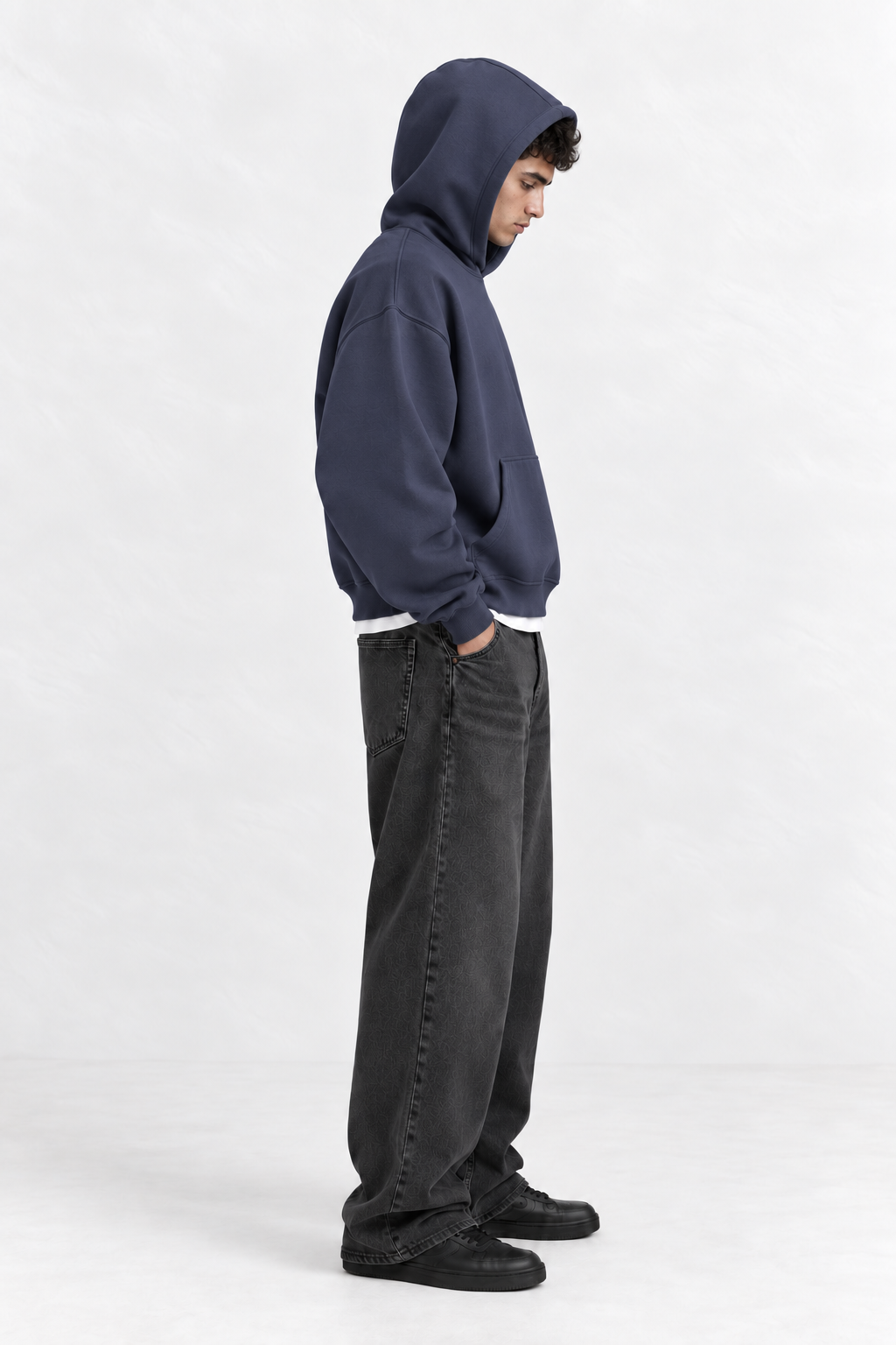 Boxy Oversized Hoodie in Blue