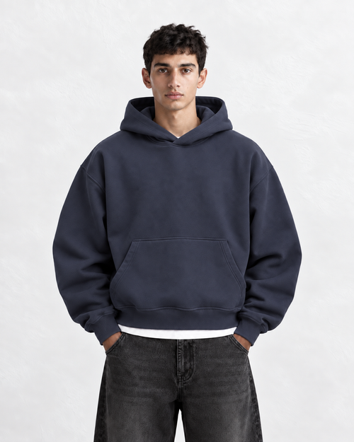 Boxy Oversized Hoodie in Blue