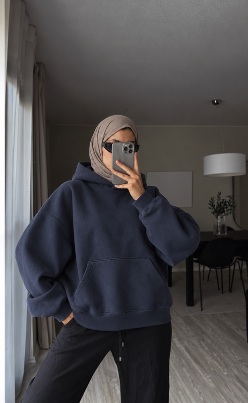 Boxy Oversized Hoodie in Blue