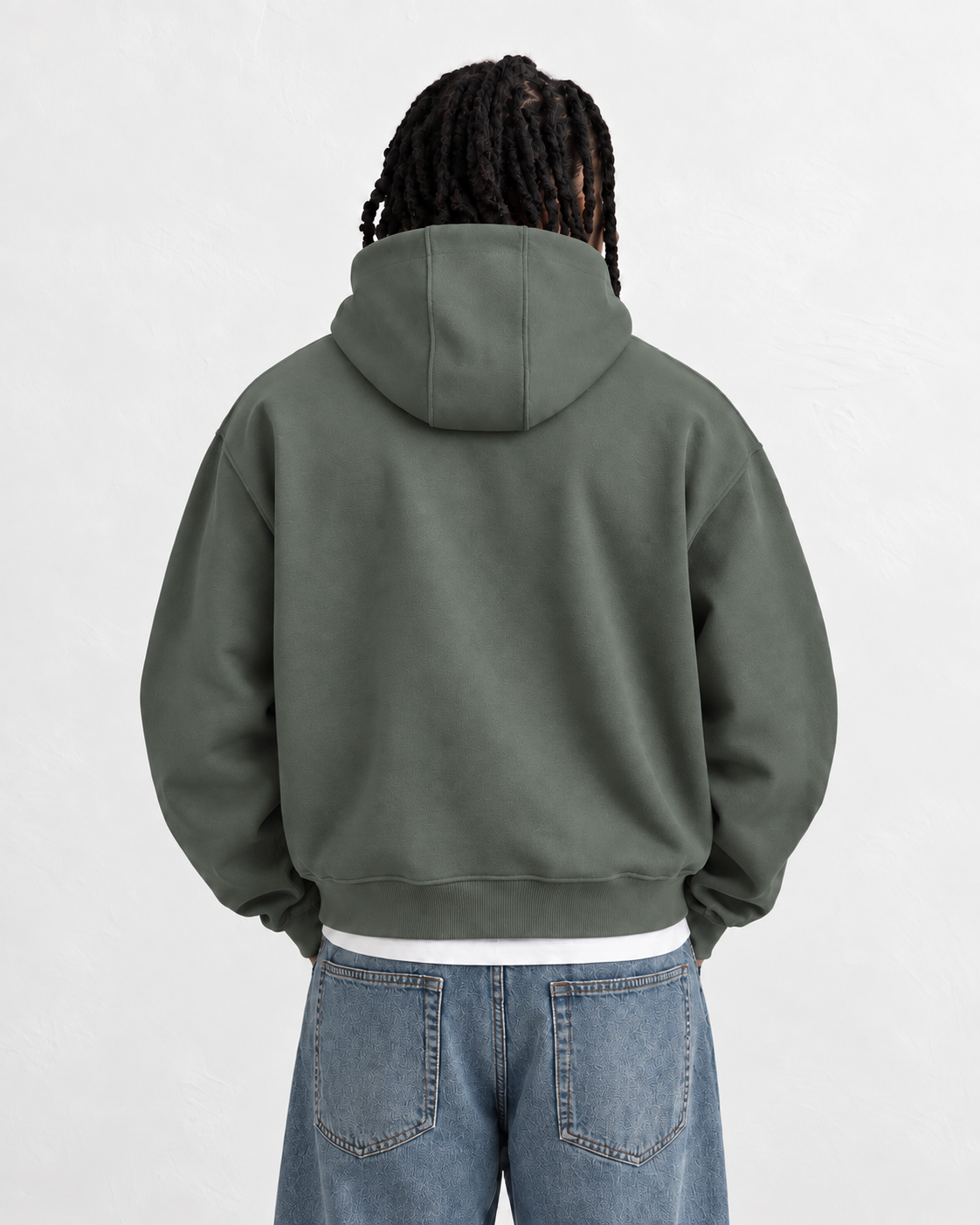 Boxy Oversized Hoodie in Dark Green