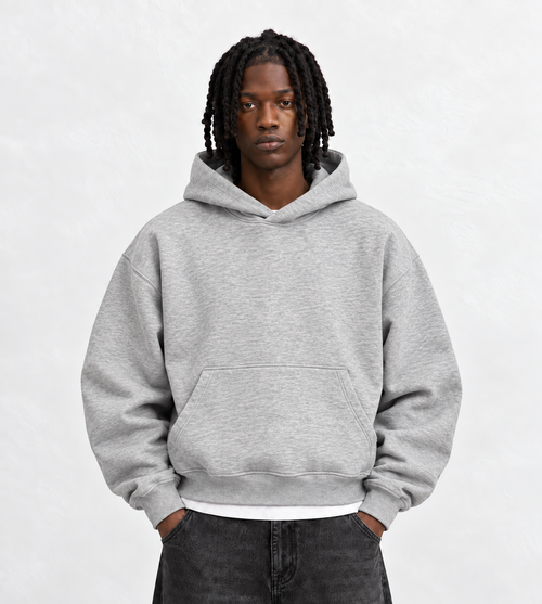 Boxy Oversized Hoodie in Light Gray