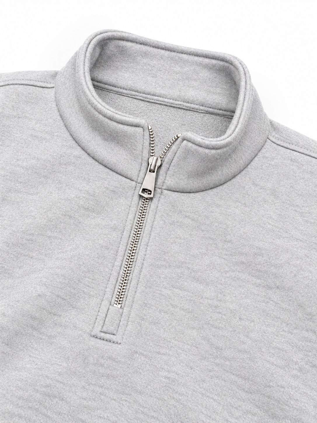 Boxy Regular Fit Quarter-Zip in Gray