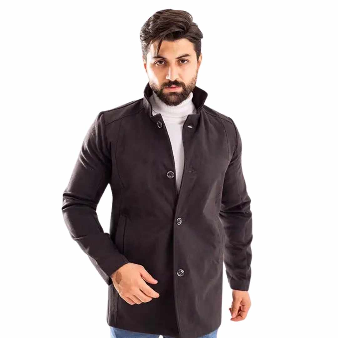 Dark Gray Wool Half Coat