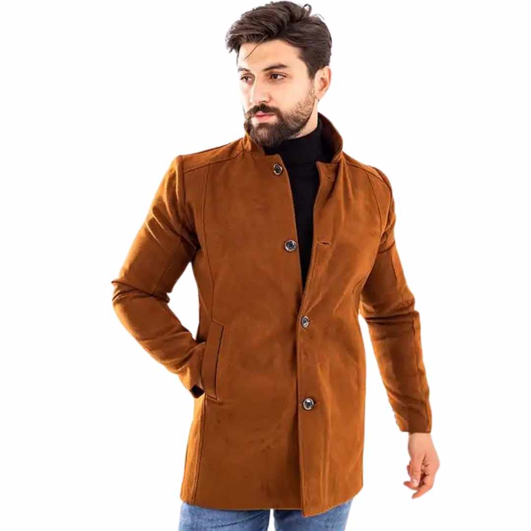 Men’s Camel Wool Half-Coat