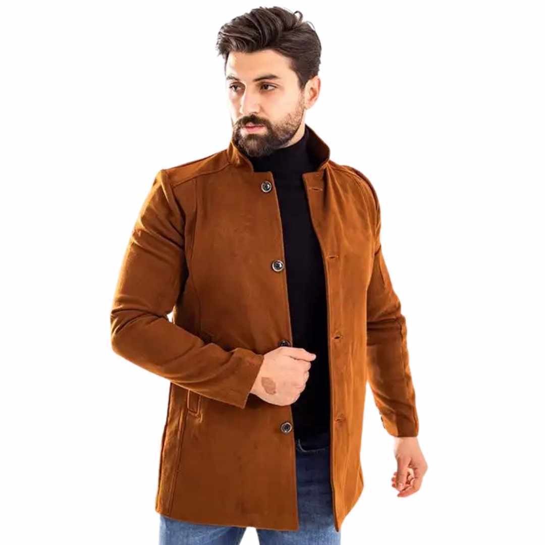 Men’s Camel Wool Half-Coat