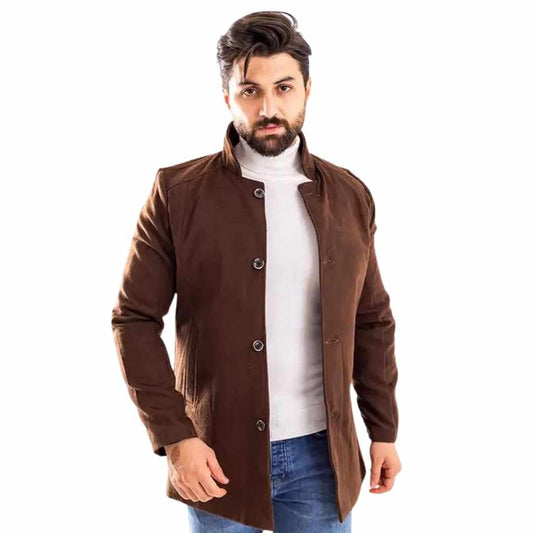Brown Wool Half Coat